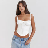 Women's top: amazon cross-border summer lace patchwork tie-up sexy european and american style top, hot girl camisole tank top for women