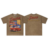 Printingretrovale foreverpure cotton t-shirt washed and distressed g