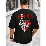 Manfinity Men's Drop Shoulder T-Shirt With Letter