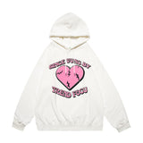 Men Hoodie Hooded Sweater Men's Autumn and Winter Clothing Heart Printing Loose