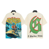 Men's youth t-shirt with rhinestone print, 100% cotton, american retro style