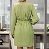 Work Dresses Elegant Solid Color Dress