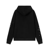 Hip-hop hoodie american style hoodie spider web letter hot diamond fleece-linedloose hooded sweatshirtoutwear