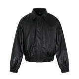 Unisex Down Jacket Vintage Old Money Wind Thickened Leather Jacket