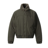 Unisex Down Jacket Men's Winter Fur Collar Vintage Padded Jacket