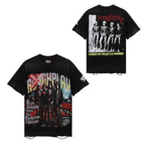 Rough play hot diamond washed pure cotton t-shirt g direct printing
