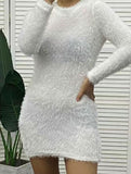 Women Dresses Long Sleeve Short Slim Fit Base Narrow Jumpsuit Skirt