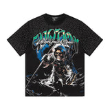 Mixed emotion cross-border t-shirt rhinestone printingg pure cottonprinting