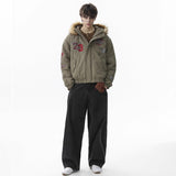 Unisex Down Jacket Men's Winter Warm Hair Collar Cotton Jacket