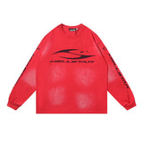 Men's long-sleeve t-shirt - washed cotton print - streetwear