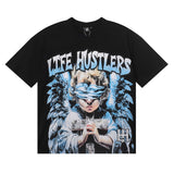 Life hustlers hot diamond printingpure cotton t-shirt g