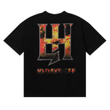 Life hustlers hot diamond cotton t-shirt g direct injection hip hop printing