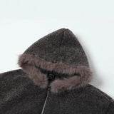Unisex Down Jacket Winter Fur Collar Lamb Fur Jacket