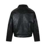 Unisex Down Jacket Men's Vintage Leather Jacket Cotton Jacket
