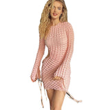 Women Dresses Spring Hollow out Strap Flare Sleeve Sheath Sexy Dress