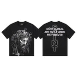 Men's t-shirt short sleeve hip hop printing g pure cotton printing hot diamond