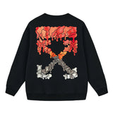 Off OW White Sweatshirt Red dissolved water droplets