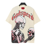Men's youth t-shirt with rhinestone print, 100% cotton, american retro style