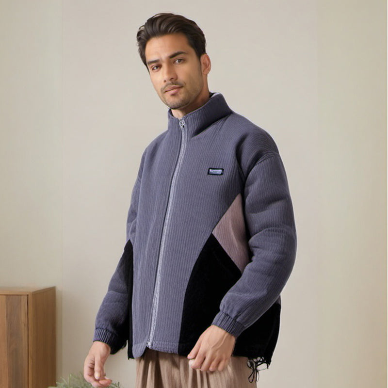 Men Jacket Vintage Cotton-Padded Coat Men's Winter