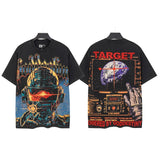 Godspeed t-shirt short-sleeved men's washed cotton printing hot diamond holes street clothing