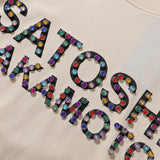 American style satoshi letter print 100% cotton t-shirt