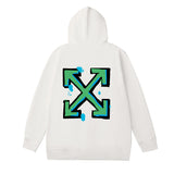 Off OW White Hoodie Green paintbrush graffiti
