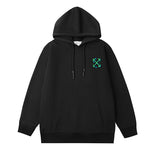 Off OW White Hoodie Green paintbrush graffiti