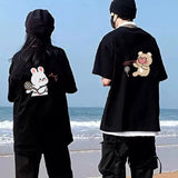 Paired Clothes Sports Bear Printing Couple T-Shirt