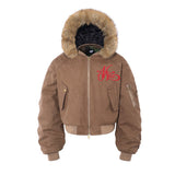 Unisex Down Jacket Men's Winter Camo Fur Collar Padded Jacket