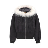 Unisex Down Jacket Winter Fur Collar Corduroy Short Jacket
