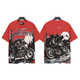 Men's youth t-shirt with rhinestone print, 100% cotton, american retro style