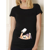 Pregnancy Shirt Maternity Cute Baby Print O-Neck