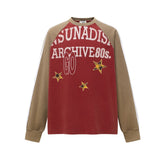 Unisex long-sleeved shirt autumretro color matching