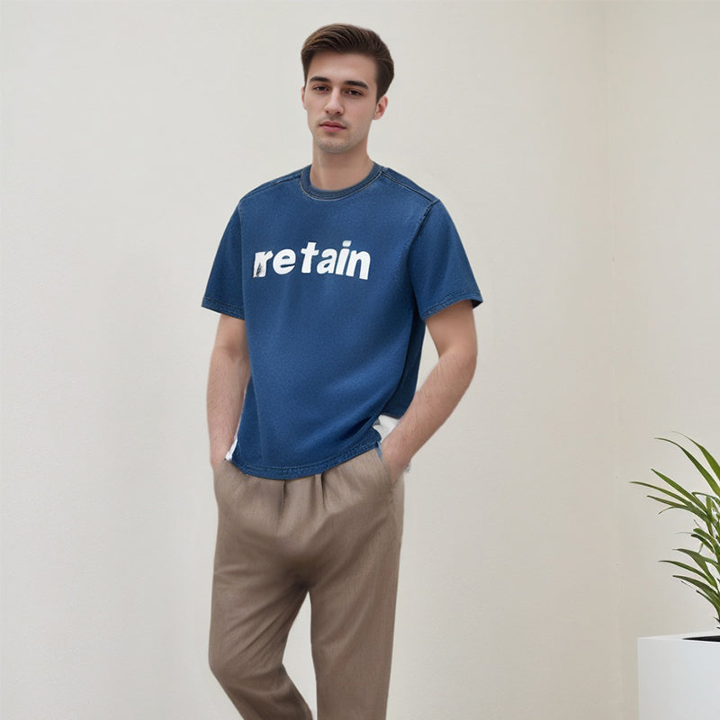 Men T Shirts Vintage Print Short Sleeves T-shirt