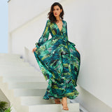 Jungle Print Maxi Dress Spring Summer Women's Wear Dress Maxi Dress