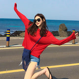 Women Long Sleeve Shirt Women's Casual Loose Long Sleeve T-shirt Bottoming Shirt