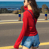 Women Long Sleeve Shirt Women's Casual Loose Long Sleeve T-shirt Bottoming Shirt