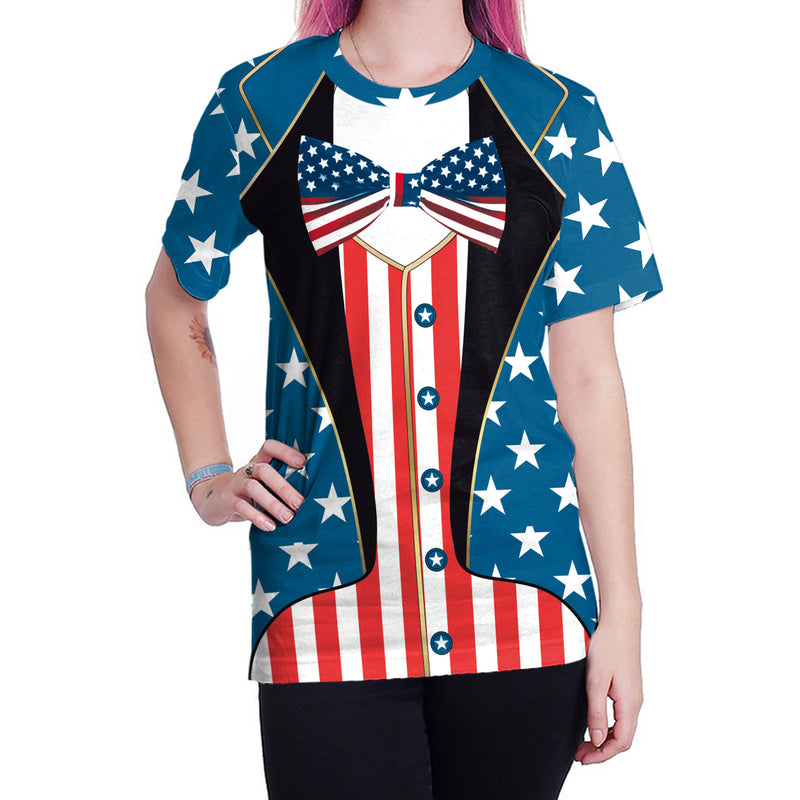 National Flag Day T Shirts Independence Day Printed Men's and Women's Loose Couple T-shirt