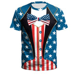 National Flag Day T Shirts Independence Day Printed Men's and Women's Loose Couple T-shirt