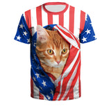 National Flag Day T Shirts Independence Day Printed Men's and Women's Loose Couple T-shirt