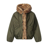 Unisex Down Jacket Winter Plush Collar