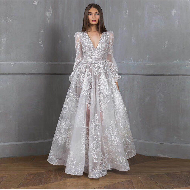 Slutty Wedding Dress Women's Beaded Dress Evening Dress