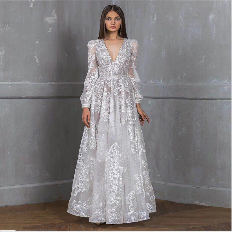 Slutty Wedding Dress Women's Beaded Dress Evening Dress