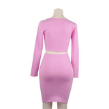 Women Co-Ord Set Long Sleeves Cropped Top Bud Skirt
