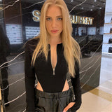 Women's Long-Sleeved Slim-Fit Jumpsuit Zipper