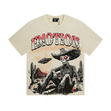 Mixed emotion men's t-shirt - short sleeve, hotfix rhinestone print, 100% cotton