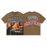 Mixed emotion men's t-shirt - short sleeve, rhinestone print, 100% cotton