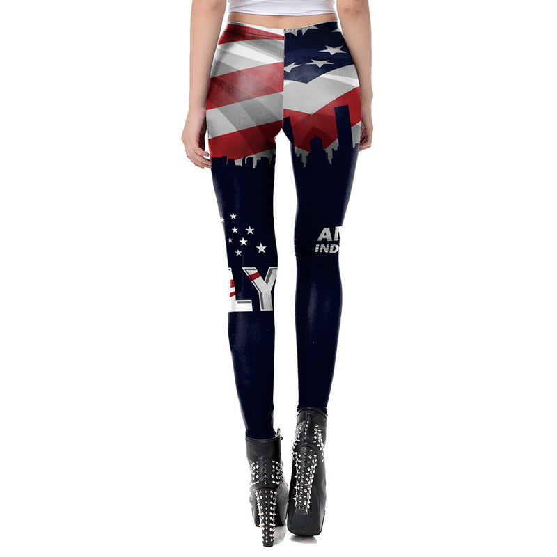 National Flag Day Leggings Multicolor Printing Sports Tight Stretch Leggings