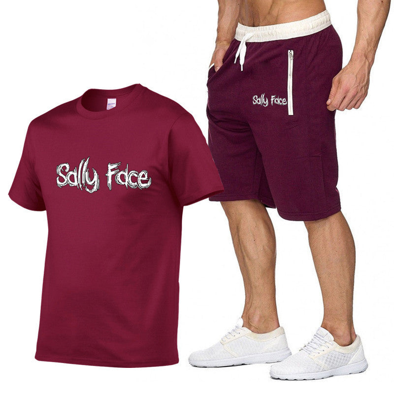 Sally Face T Shirts Adventure Puzzle Series Men's and Women's Casual Short-Sleeved Casual Sports Suit