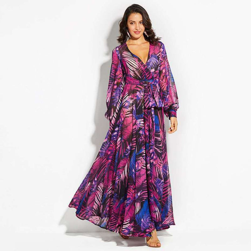 Jungle Print Maxi Dress Spring Summer Women's Wear Dress Maxi Dress